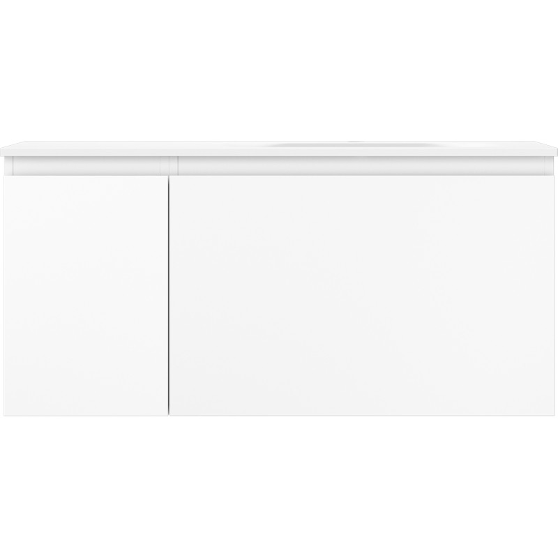 Mexen Orio Badezimmerschrank 100 cm mit Waschbecken Vela rechts, 1S, 1D, weiß matt - 91A13-10047-3-BBFF01-W23P01