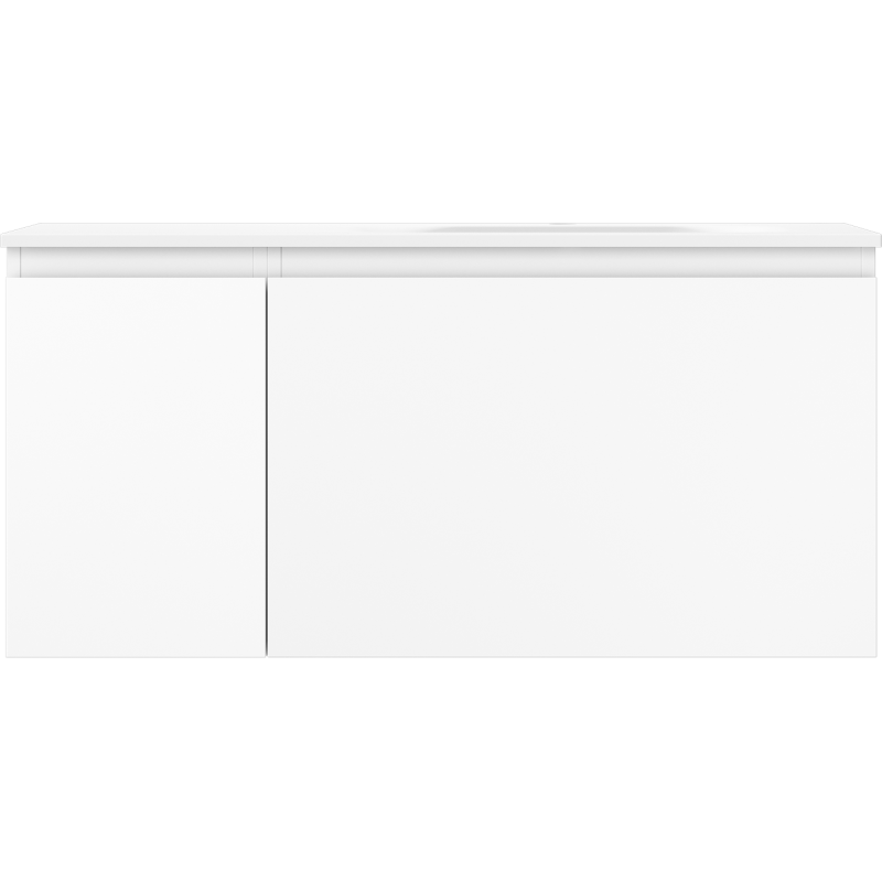 Mexen Orio Badezimmerschrank 100 cm mit Waschtisch Vela rechts, 1S, 1D, weiß matt - 91A13-10047-3-BBFF01-W23P01