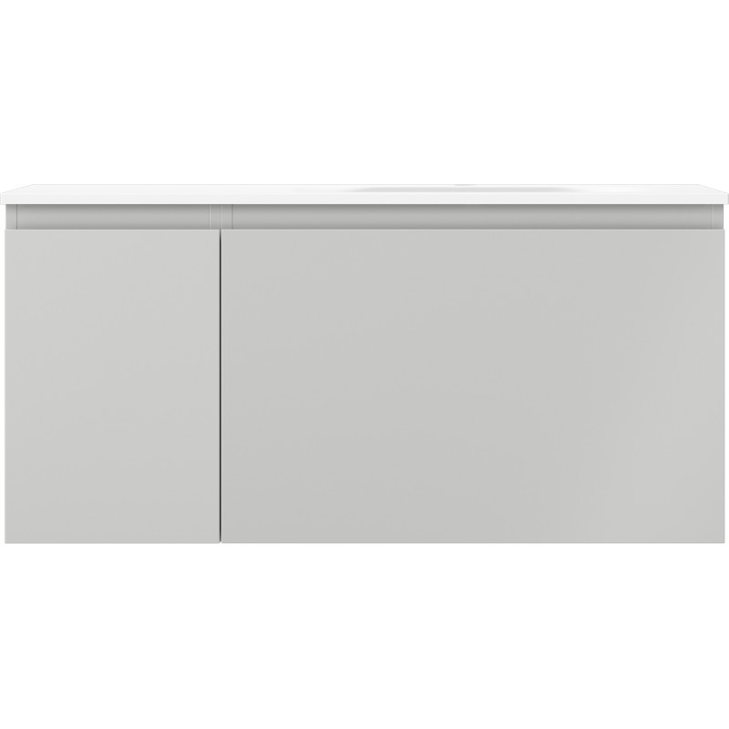Mexen Orio Badezimmerschrank 100 cm mit Waschbecken Vela rechts, 1S, 1T, graumatt/weißmatt - 91A13-10047-3-BBFF62-W23P01