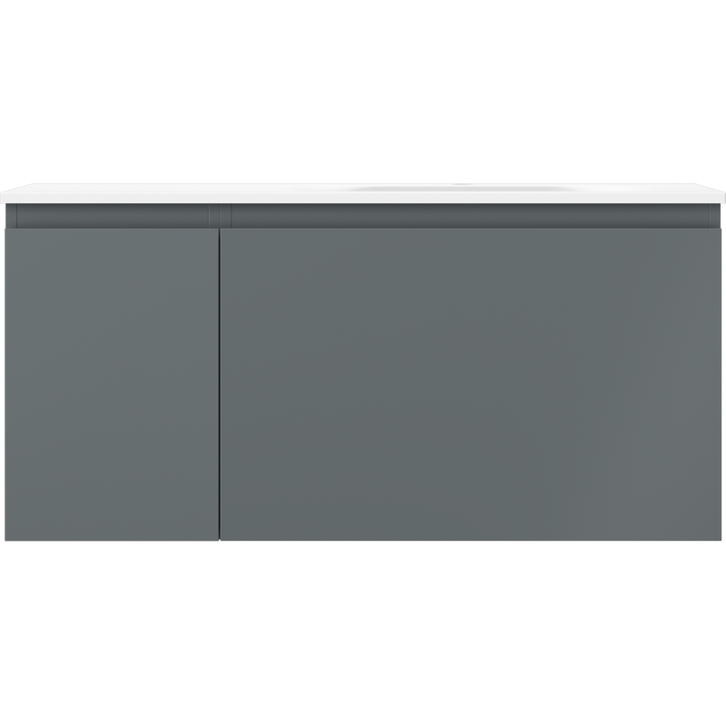 Mexen Orio Badezimmerschrank 100 cm mit Waschbecken Vela rechts, 1S, 1D, grafit matt/weiß matt - 91A13-10047-3-BBFF66-W23P01