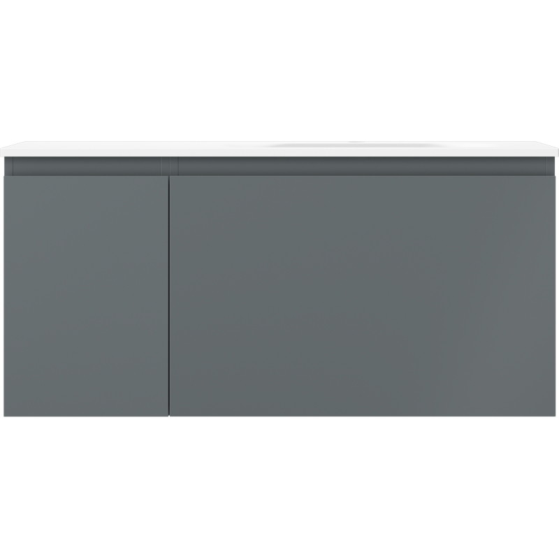 Mexen Orio Badezimmerschrank 100 cm mit Waschbecken Vela rechts, 1S, 1D, graphite matt/weiß matt - 91A13-10047-3-BBFF66-W23P01