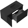 Mexen Orio Badezimmerschrank 100 cm mit Waschbecken Vela rechts, 1S, 1T, Schwarz Matt - 91A13-10047-3-BBFF71-W23P71