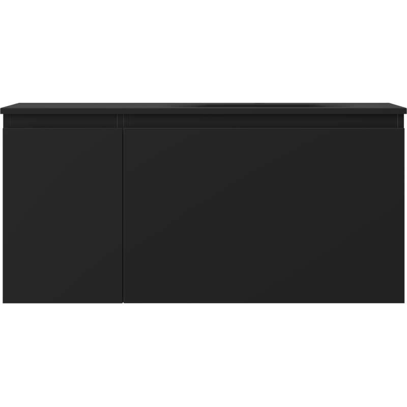 Mexen Orio Badezimmerschrank 100 cm mit Waschbecken Vela rechts, 1S, 1T, Schwarz Matt - 91A13-10047-3-BBFF71-W23P71
