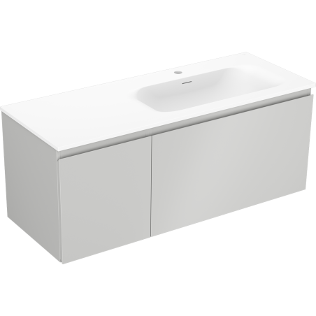 Mexen Orio Badezimmerschrank 120 cm mit Waschtisch Vela rechts, 1S, 1D, grau matt/weiß matt - 91A13-12047-3-BBFF62-W23P01