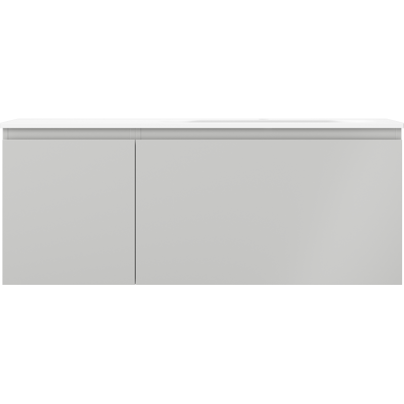 Mexen Orio Badezimmerunterschrank 120 cm mit Waschbecken Vela rechts, 1S, 1D, grau matt/weiß matt - 91A13-12047-3-BBFF62-W23P01