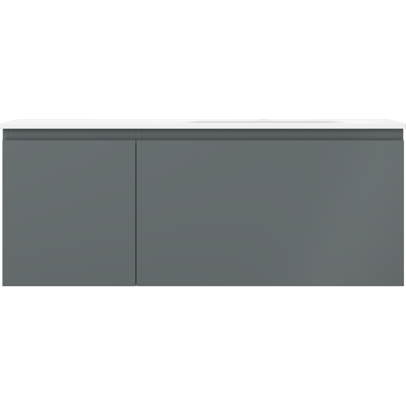 Mexen Orio Badezimmerschrank 120 cm mit Waschbecken Vela rechts, 1S, 1D, Graphit matt/weiß matt - 91A13-12047-3-BBFF66-W23P01
