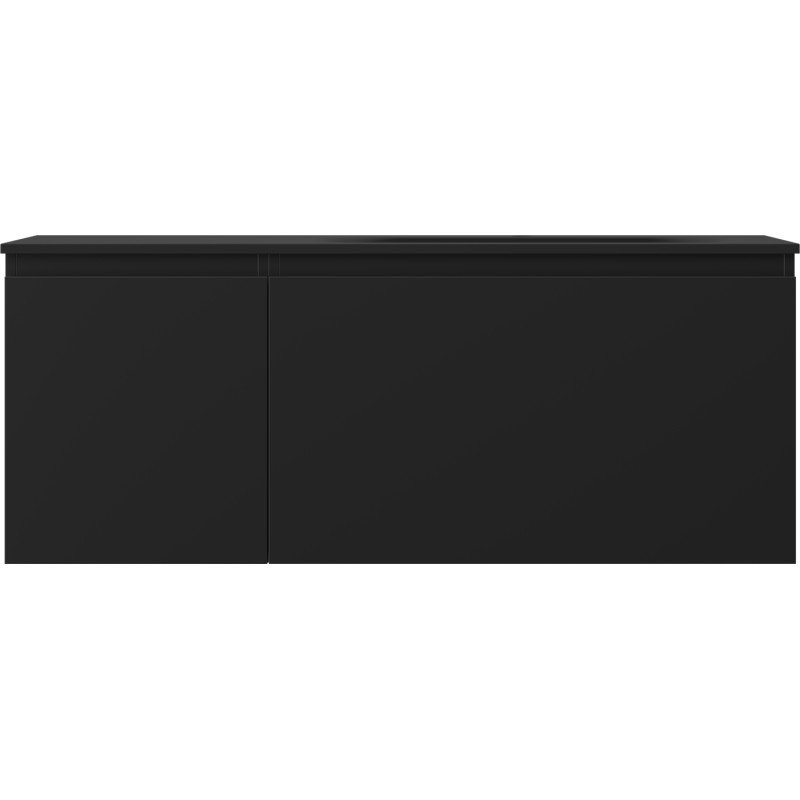 Mexen Orio Badezimmerschrank 120 cm mit Waschbecken Vela rechts, 1S, 1T, schwarz matt - 91A13-12047-3-BBFF71-W23P71