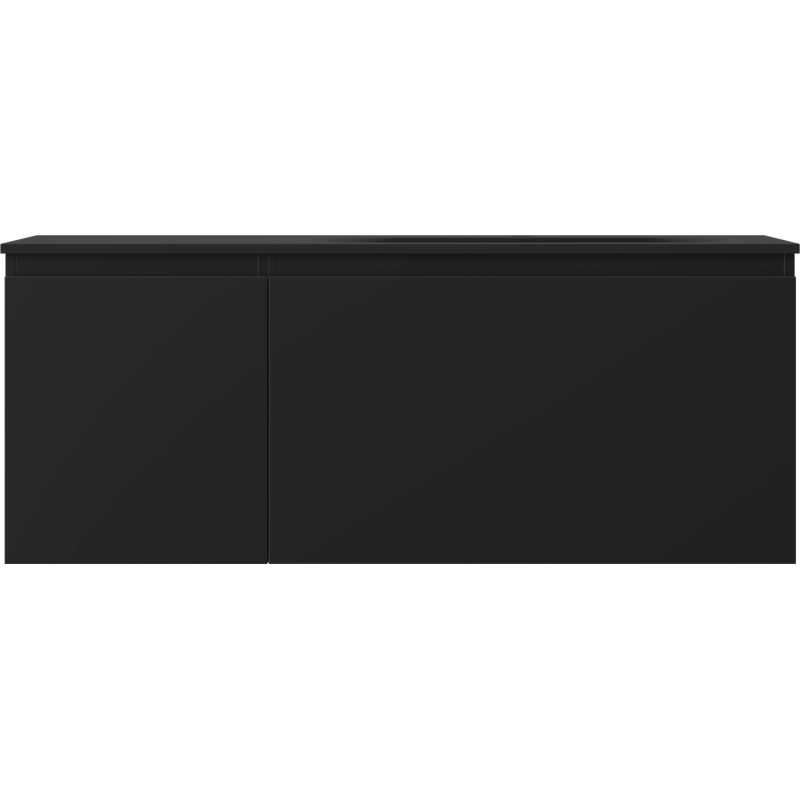 Mexen Orio Badezimmerunterschrank 120 cm mit Waschbecken Vela rechts, 1S, 1D, schwarz matt - 91A13-12047-3-BBFF71-W23P71
