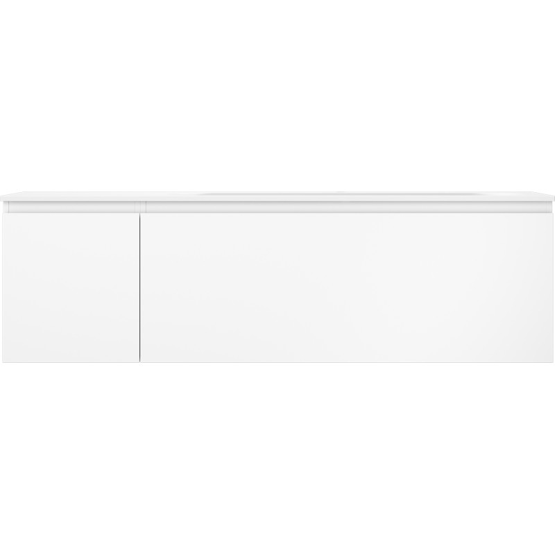 Mexen Orio Badezimmerschrank 160 cm mit Waschbecken Vela rechts, 1S, 1T, weiß matt - 91A13-16047-3-BBFF01-W23P01