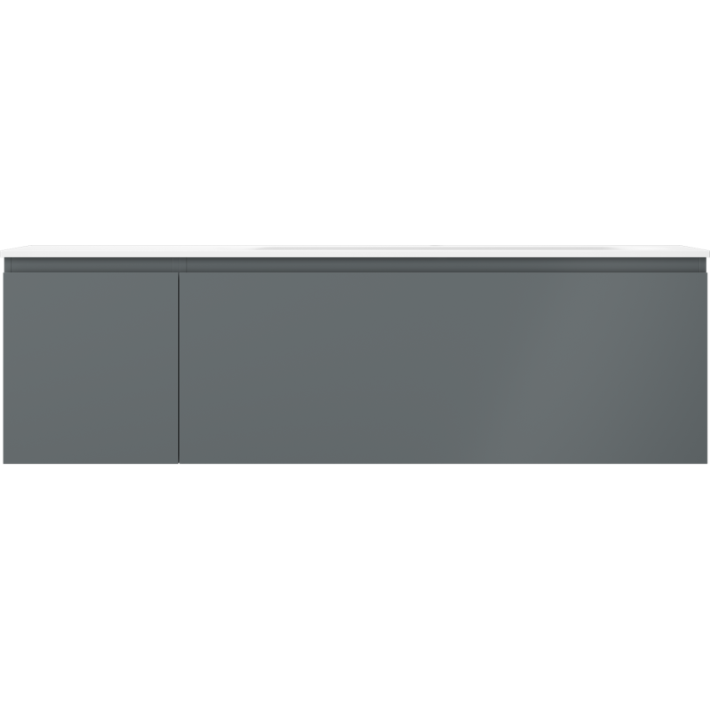 Mexen Orio Badezimmerschrank 160 cm mit Waschbecken Vela rechts, 1S, 1D, grafit matt/weiß matt - 91A13-16047-3-BBFF66-W23P01