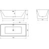 Mexen Malaga freistehende Badewanne 170 x 80 cm, weiß - 51421708000