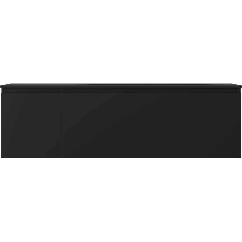 Mexen Orio Badezimmerschrank 160 cm mit Waschbecken Vela rechts, 1S, 1D, schwarz matt - 91A13-16047-3-BBFF71-W23P71