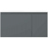 Mexen Rivel Badezimmerschrank 90 cm mit linkem Waschbecken Vela, 1S, 1D, gerillt, Graphit Matt/Weiß Matt