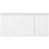 Mexen Rivel Badezimmerschrank 100 cm mit Waschbecken Vela links, 1S, 1D, geriffelt, weiß matt - 91A23-10047-3-BBFF01-W23L01