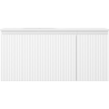 Mexen Rivel Badezimmerschrank 100 cm mit Waschbecken Vela links, 1S, 1D, gerillt, weiß matt - 91A23-10047-3-BBFF01-W23L01