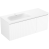 Mexen Rivel Badezimmerschrank 120 cm mit Waschtisch Vela links, 1S, 1D, geriffelt, weiß matt - 91A23-12047-3-BBFF01-W23L01