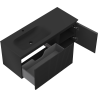 Mexen Rivel 120 cm Badezimmerschrank mit Vela-Waschbecken links, 1S, 1D, geriffelt, schwarz matt - 91A23-12047-3-BBFF71-W23L71