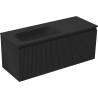 Mexen Rivel 120 cm Badezimmerschrank mit Vela-Waschbecken links, 1S, 1D, geriffelt, schwarz matt - 91A23-12047-3-BBFF71-W23L71