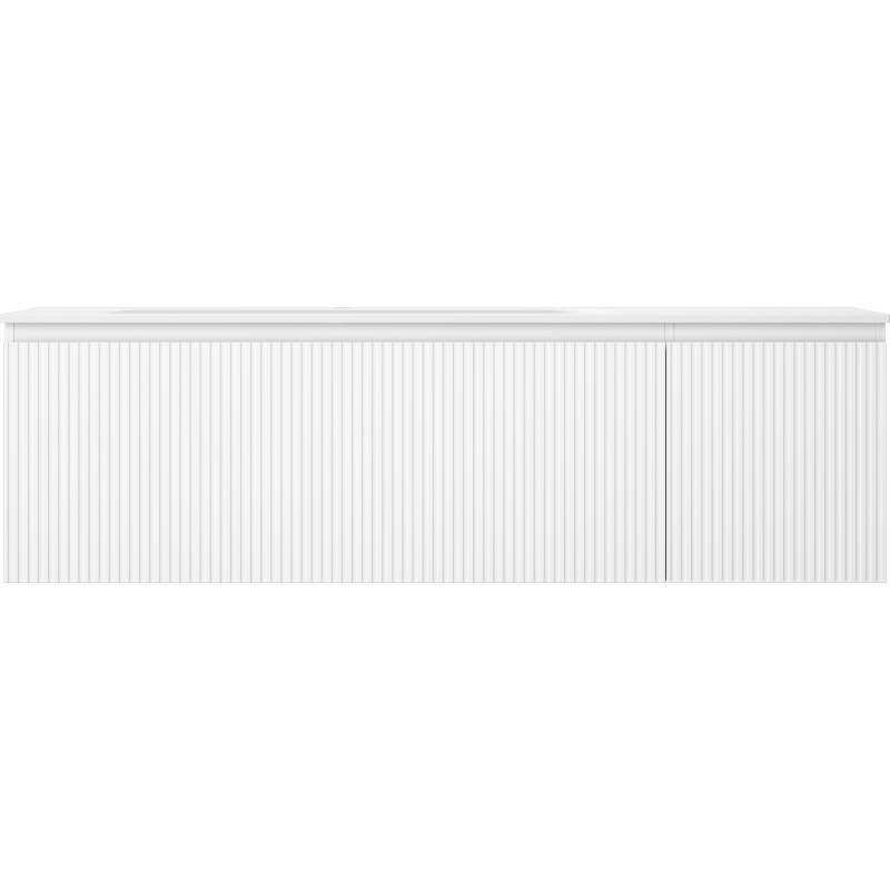 Mexen Rivel Badschrank 160 cm mit Waschtisch Vela links, 1S, 1D, geriffelt, weiß matt - 91A23-16047-3-BBFF01-W23L01