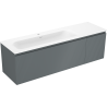 Mexen Rivel 160 cm Badezimmerunterschrank mit Waschbecken Vela links, 1S, 1D, gerillt, grafit matt/weiß matt