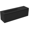 Mexen Rivel Badezimmerschrank 160 cm mit Waschtisch Vela links, 1S, 1D, gerillt, schwarz matt - 91A23-16047-3-BBFF71-W23L71