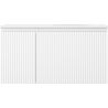 Mexen Rivel 90 cm Badezimmerunterschrank mit Waschbecken Vela rechts, 1S, 1D, gerillt, weiß matt - 91A23-09047-3-BBFF01-W23P01