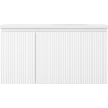 Mexen Rivel Badezimmerschrank 90 cm mit Waschbecken Vela rechts, 1S, 1T, gerillt, weiß matt - 91A23-09047-3-BBFF01-W23P01