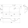 Mexen Rivel 90 cm Badezimmerunterschrank mit Waschbecken Vela rechts, 1S, 1D, gerillt, weiß matt - 91A23-09047-3-BBFF01-W23P01