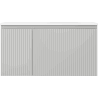 Mexen Rivel Badezimmerschrank 90 cm mit Waschbecken Vela rechts, 1S, 1D, gerillt, grau matt/weiß matt