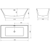 Mexen Ibiza freistehende Badewanne 170 x 80 cm, weiß - 57021708000