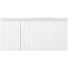 Mexen Rivel Badezimmerschrank 100 cm mit Waschtisch Vela rechts, 1S, 1D, geriffelt, weiß matt - 91A23-10047-3-BBFF01-W23P01