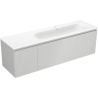 Mexen Rivel Badschrank 160 cm mit Waschbecken Vela rechts, 1S, 1D, gerillt, grau matt/weiß matt - 91A23-16047-3-BBFF62-W23P01