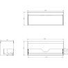 Mexen Rivel Badschrank 160 cm mit Waschtisch Vela rechts, 1S, 1D, geriffelt, schwarz matt - 91A23-16047-3-BBFF71-W23P71