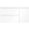 Mexen Orio Badezimmerschrank 90 cm mit linkem Otis-Waschbecken, 2S, 1D, weiß glänzend - 91A13-09047-3-BBFFF00-W18L00