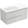 Mexen Orio 90 cm Badezimmerunterschrank mit Otis Waschbecken links, 2S, 1D, grau matt/weiß matt - 91A13-09047-3-BBFFF62-W18L01