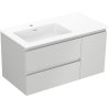 Mexen Orio Badezimmerschrank 90 cm mit Waschtisch Otis links, 2S, 1D, graumatt/weißmatt - 91A13-09047-3-BBFFF62-W18L01