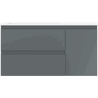 Mexen Orio Badezimmerschrank 90 cm mit linkem Waschbecken Otis, 2S, 1T, Graphit matt/Weiß matt - 91A13-09047-3-BBFFF66-W18L01