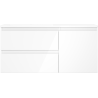 Mexen Orio Badezimmerschrank 100 cm mit Otis-Waschtisch links, 2S, 1D, weiß glänzend - 91A13-10047-3-BBFFF00-W18L00