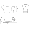 Mexen Oviedo freistehende Badewanne 170 x 76 cm, weiß - 51561707600