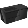 Mexen Orio Badezimmerschrank 100 cm mit Waschtisch Otis links, 2S, 1D, schwarz glänzend/schwarz matt