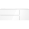 Mexen Orio Badezimmerschrank 120 cm mit Waschbecken Otis links, 2S, 1T, weiß Hochglanz - 91A13-12047-3-BBFFF00-W18L00