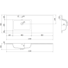 Mexen Orio Badezimmerschrank 120 cm mit Waschbecken Otis links, 2S, 1D, weiß matt - 91A13-12047-3-BBFFF01-W18L01