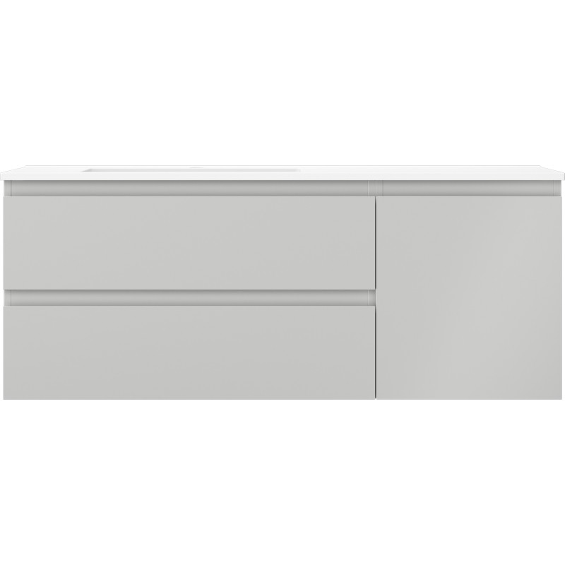 Mexen Orio Badezimmerschrank 120 cm mit Waschbecken Otis links, 2S, 1D, grau matt/weiß matt - 91A13-12047-3-BBFFF62-W18L01