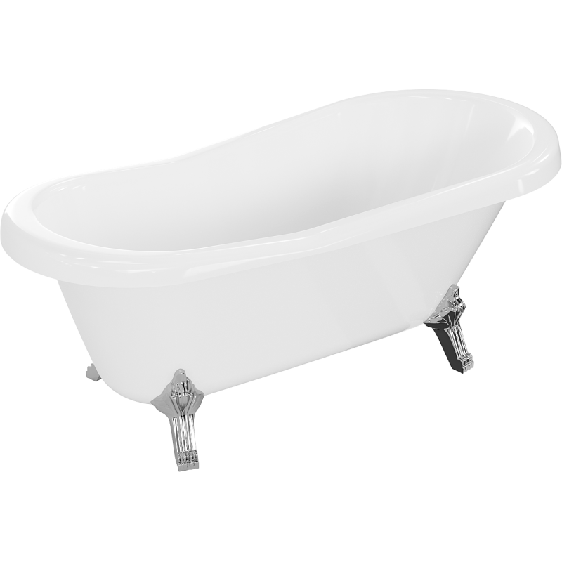 Mexen Retro freistehende Badewanne 150 x 73 cm, weiß, Chromfüße - 53251507300-00
