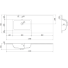 Mexen Orio Badezimmerschrank 120 cm mit linkem Waschbecken Otis, 2S, 1D, grafit matt/weiß matt - 91A13-12047-3-BBFFF66-W18L01
