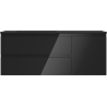 Mexen Orio Badezimmerschrank 120 cm mit Waschbecken Otis links, 2S, 1D, schwarz glänzend/schwarz matt