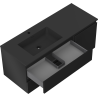 Mexen Orio Badezimmerschrank 120 cm mit linker Waschbecken Otis, 2S, 1D, schwarz matt - 91A13-12047-3-BBFFF71-W18L71