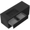 Mexen Orio Badezimmerschrank 120 cm mit Waschbecken Otis links, 2S, 1T, schwarz matt - 91A13-12047-3-BBFFF71-W18L71