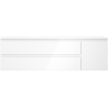 Mexen Orio Badezimmerschrank 160 cm mit Waschbecken Otis links, 2S, 1D, weiß glänzend - 91A13-16047-3-BBFFF00-W18L00