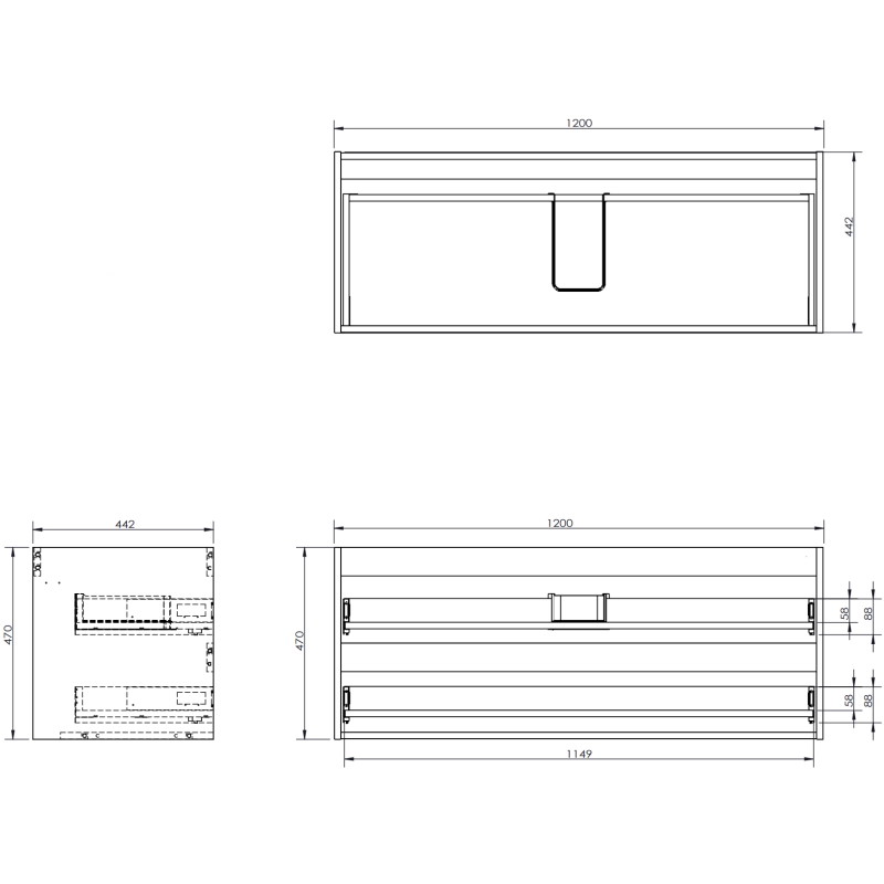 Mexen Orio Badezimmerschrank 160 cm mit Waschbecken Otis links, 2S, 1D, weiß matt - 91A13-16047-3-BBFFF01-W18L01